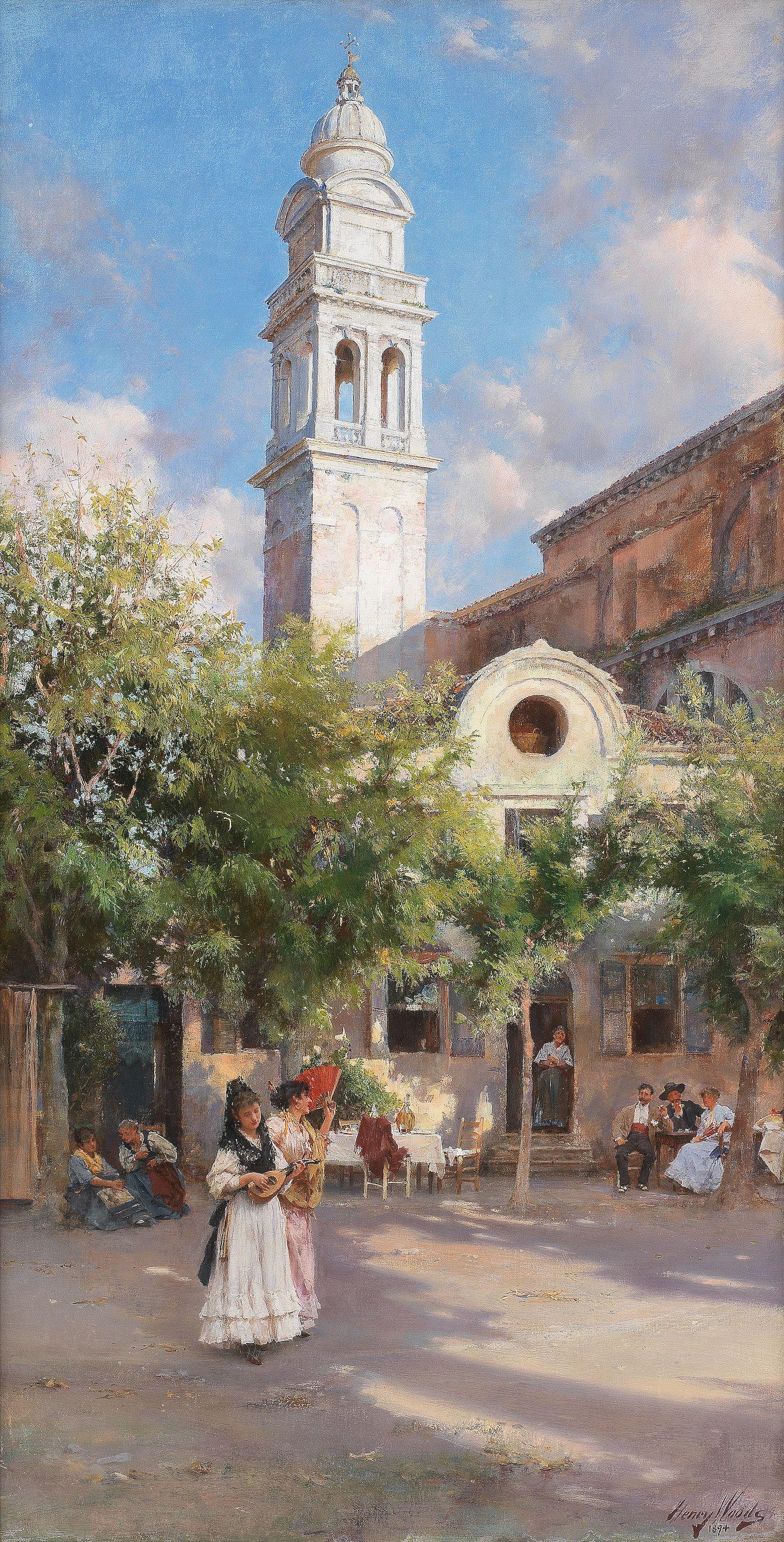 Henry Woods, RA - In a shaded plaza