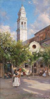 Henry Woods, RA - In a shaded plaza