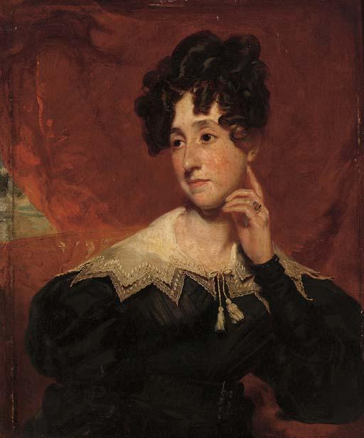 Henry Wyatt - Portrait of Mrs Campbell, bust-length, seated in an interior