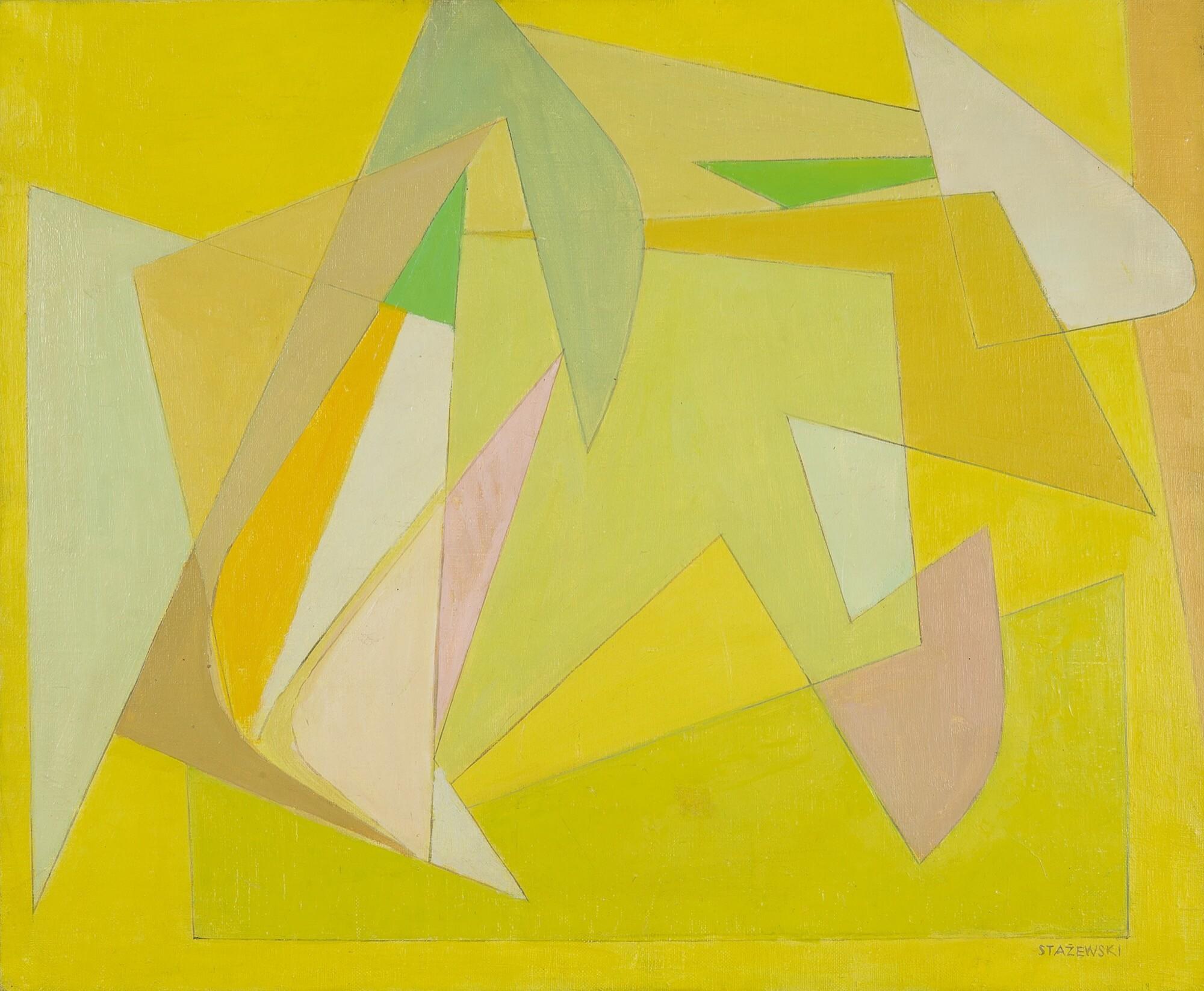 Henryk Stazewski - Geometrische Formen auf Gelb.