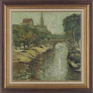 Heorhiy Zaychenko - On the Seine with Notre Dame in the distance