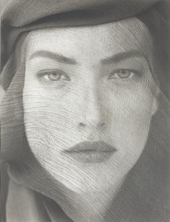 Herb Ritts - Tatjana Veiled Head, Tight View, Joshua Tree, 1988