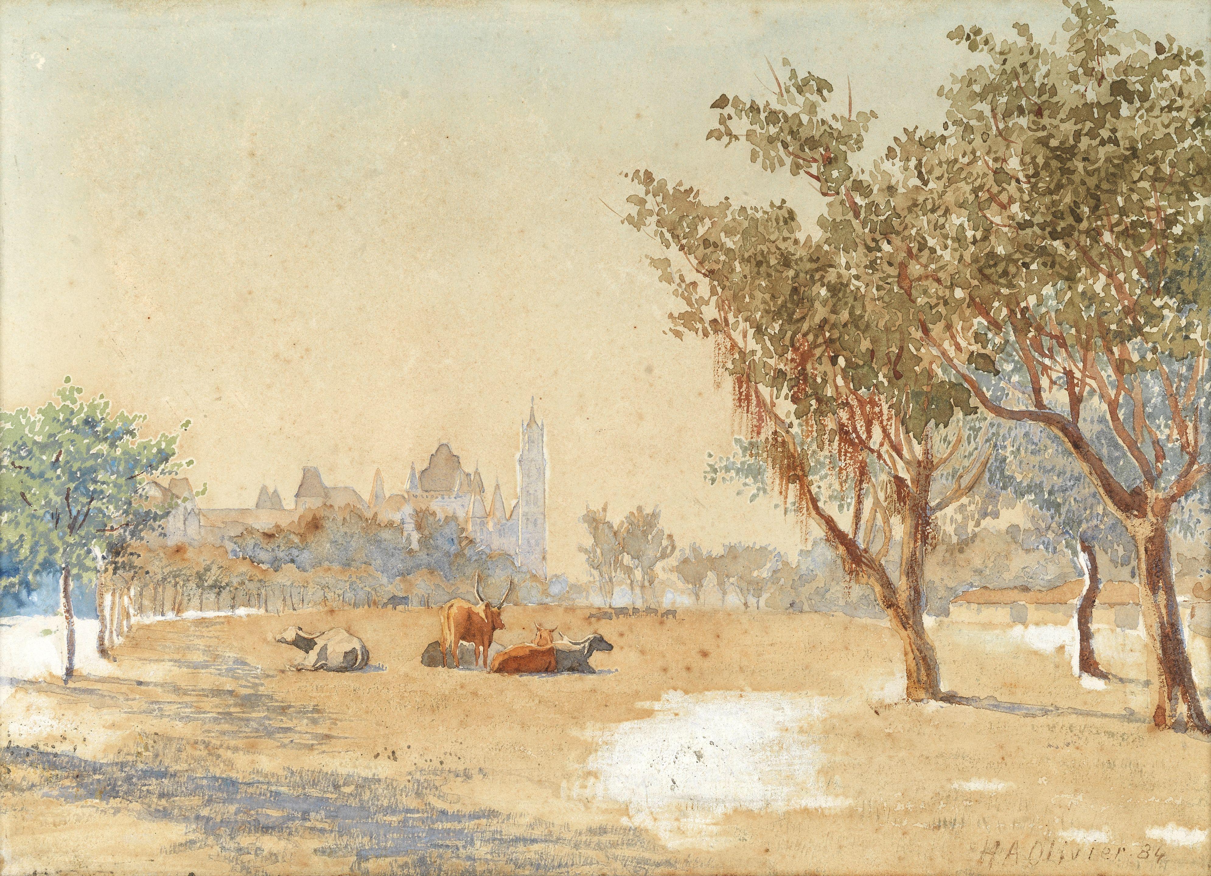 Herbert Arnould Olivier - A View Towards The Rajabai Clock Tower, Mumbai