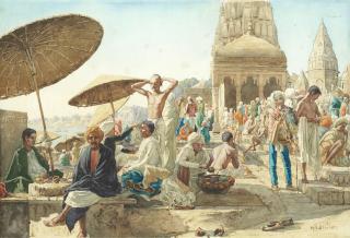 Herbert Arnould Olivier - On The Ganges, Varanasi, India