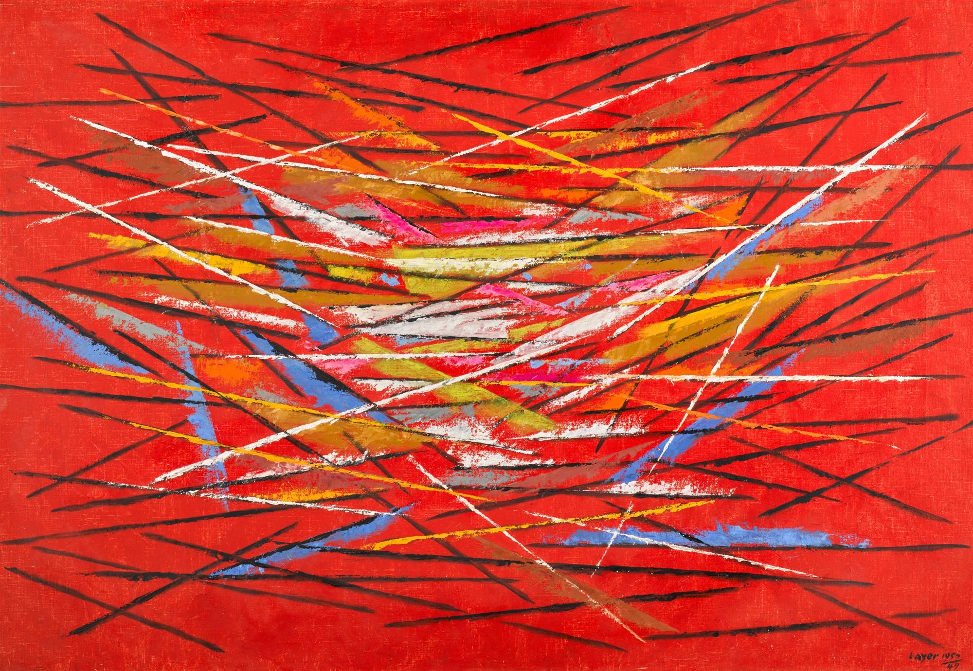 Herbert Bayer - Red With Lines