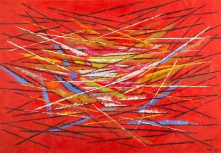 Herbert Bayer - Red With Lines