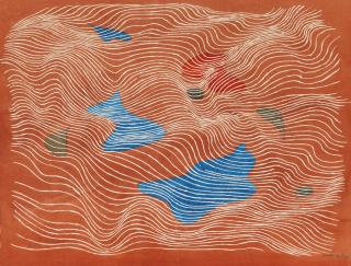 Herbert Bayer - Two Works: Untitled (Red), And Untitled (Black Crayon)