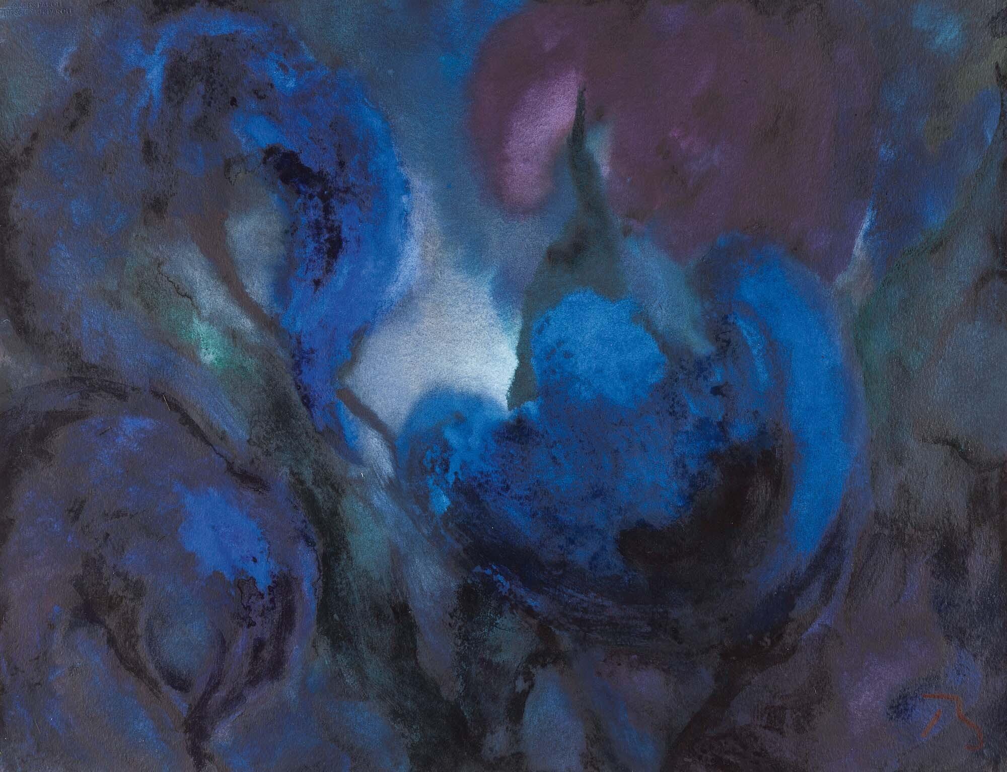 Herbert Beck - Lila und blaue Blüten.