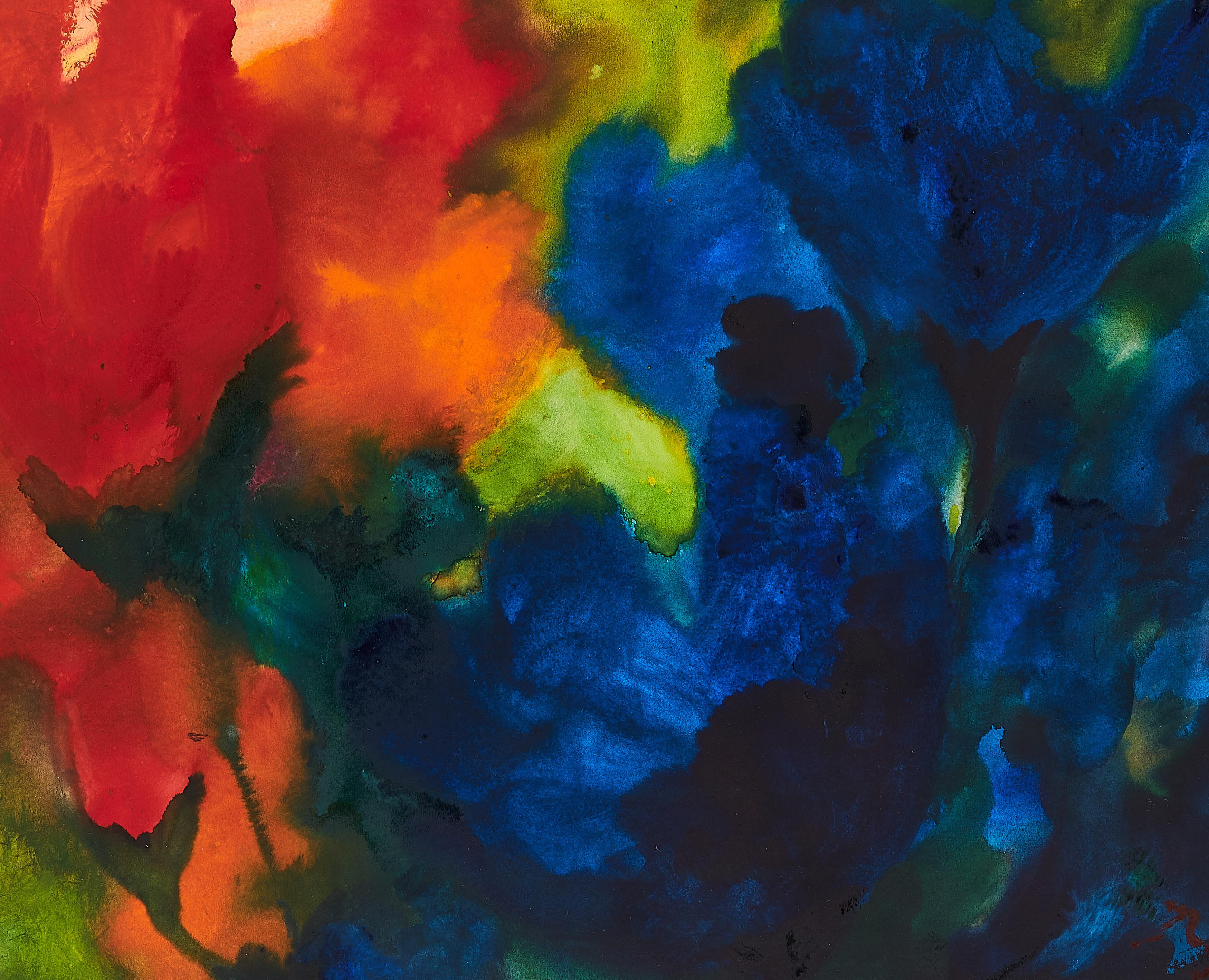 Herbert Beck - Ohne Titel (Blüten, blau-orange-rot).