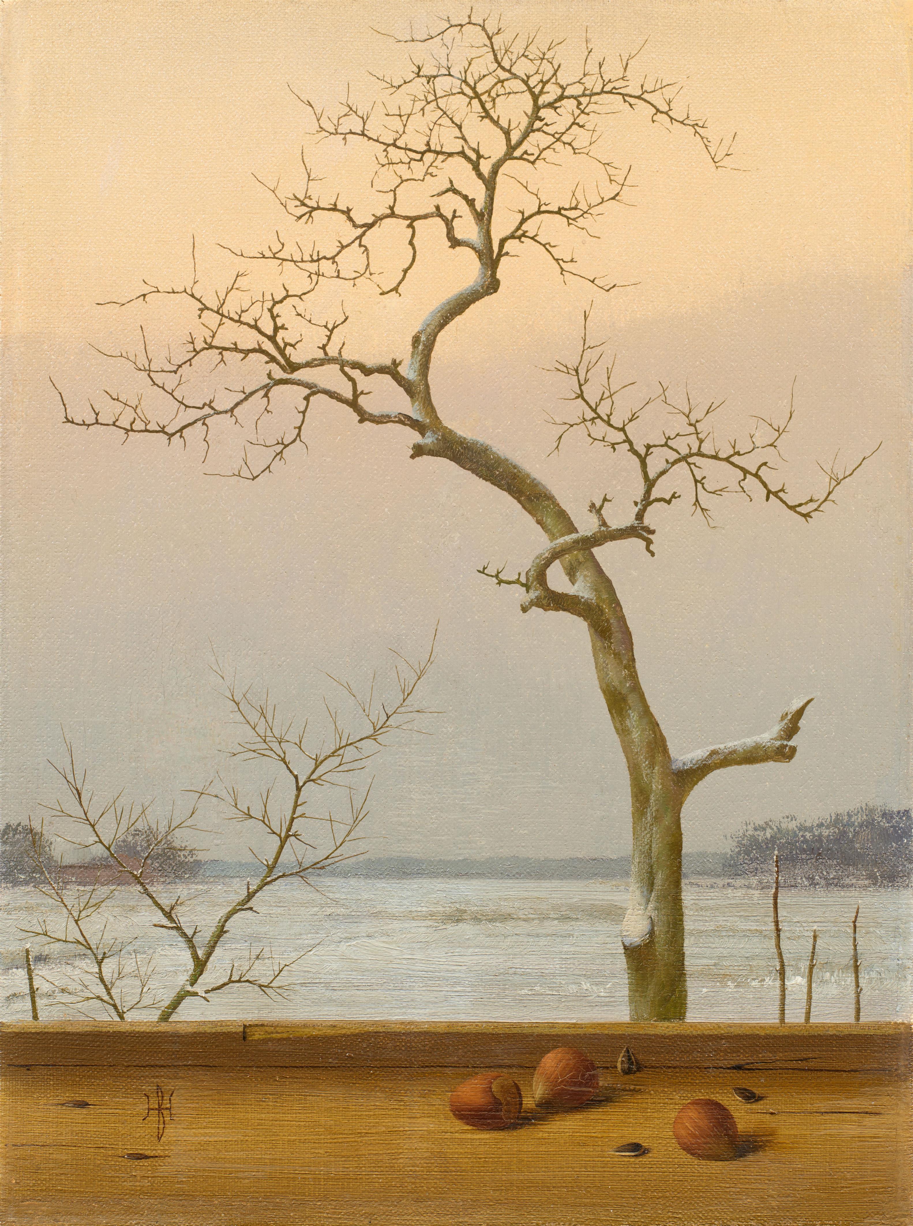 Herbert Böttger - Winterlicher Ausblick mit Baum und Nüssen