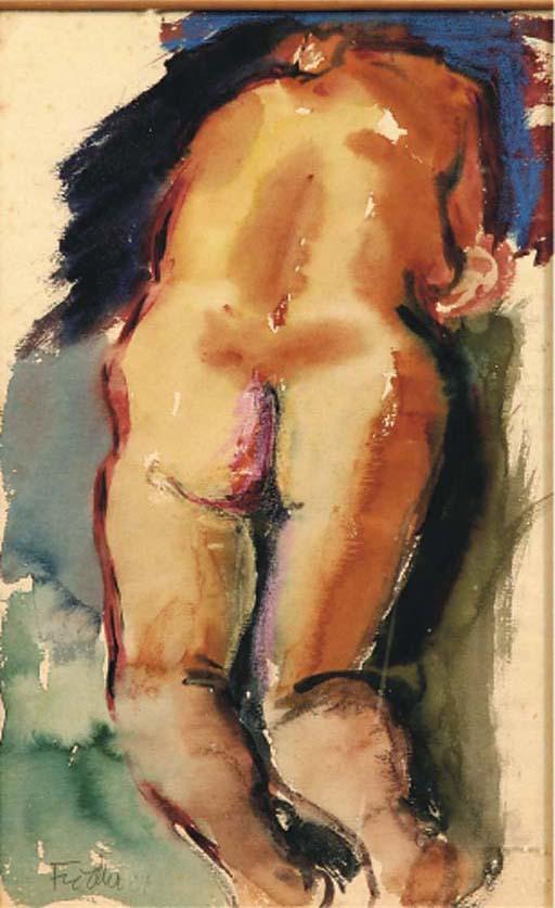 Herbert Fiedler - Kneeling female nude