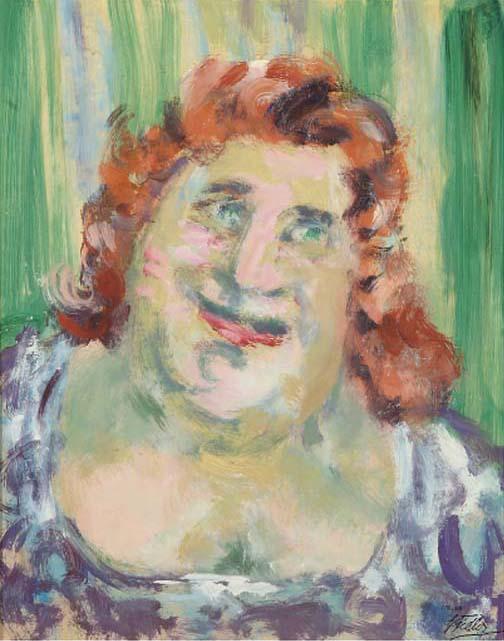 Herbert Fiedler - Portrait of a woman with red hair