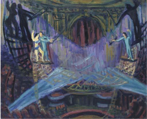 Herbert Fiedler - Trapezium act at the Carré theatre