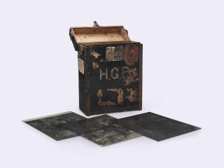 Herbert George Ponting - Ten Glass Plate Negatives Including American And Asian Subjects (\'Girl\'S Tea Party\'; \'Man Fishing\'; \'Man In Woods\'; \'Gesia [Sic] Girls\'; \'Water Wheel House\', And Others)