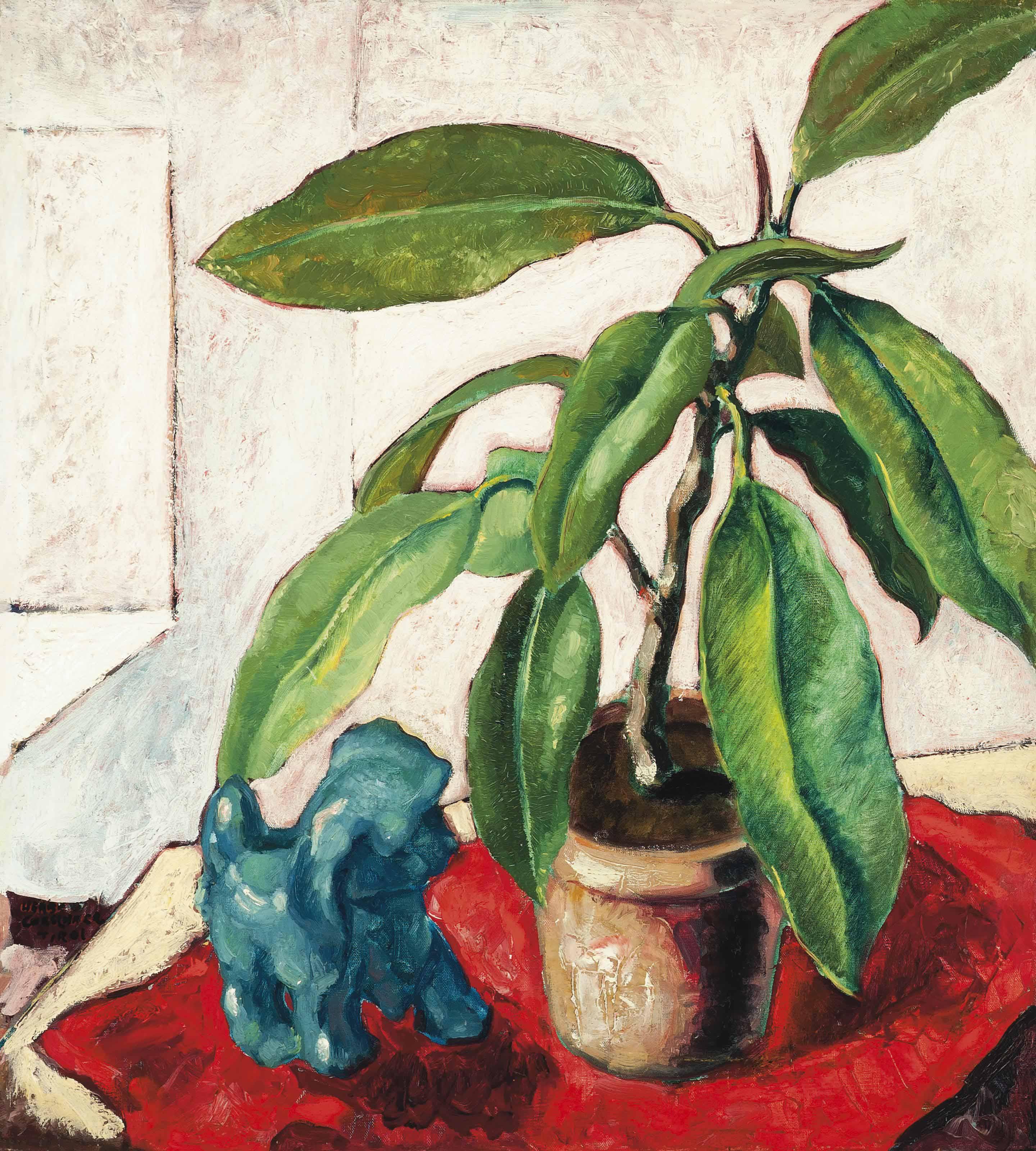 Herbert Gurschner - Still Life With Blue Dog