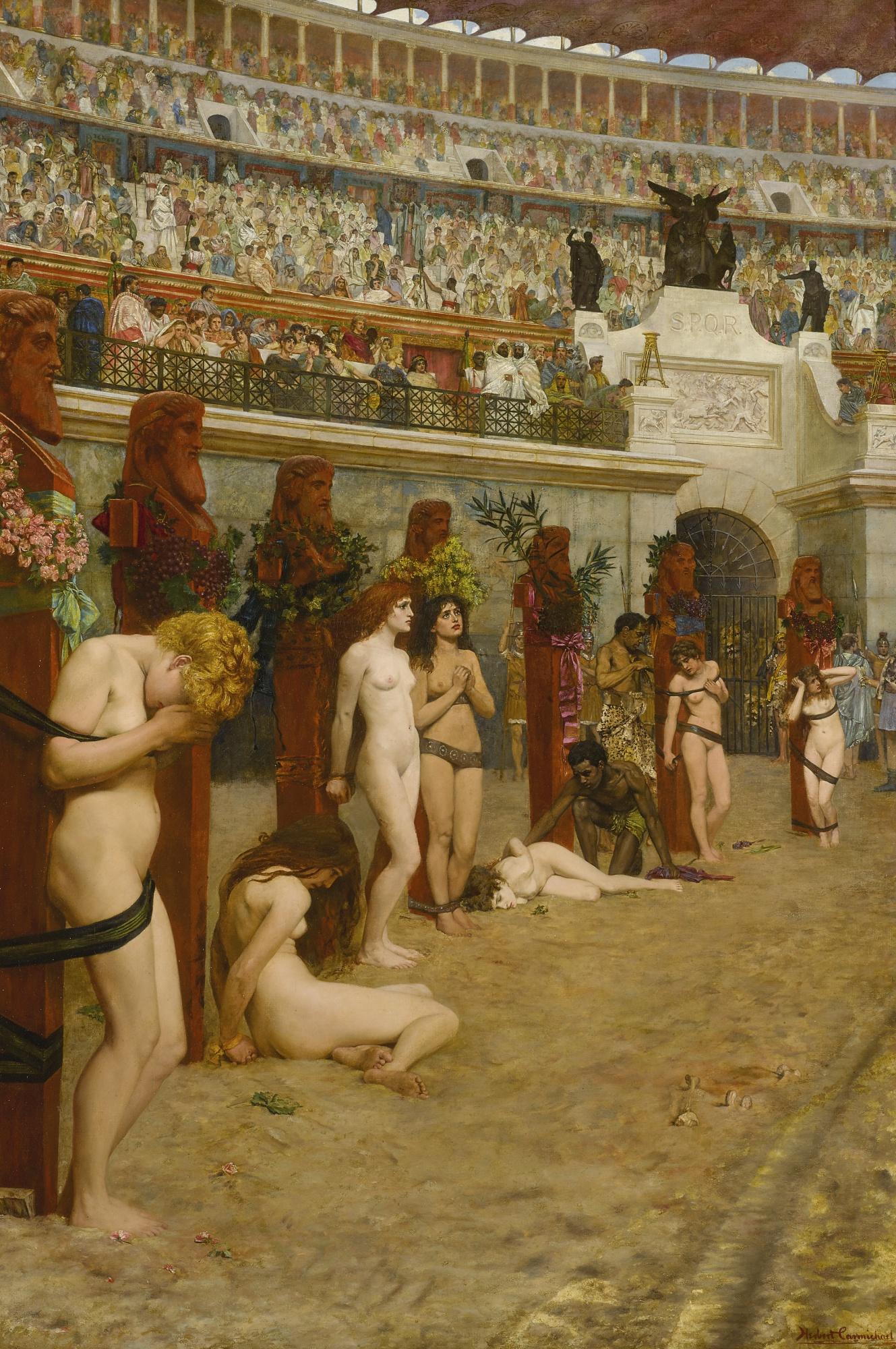 Herbert Gustave Schmalz - British faithful Unto Death (Christianes Ad Leones!)