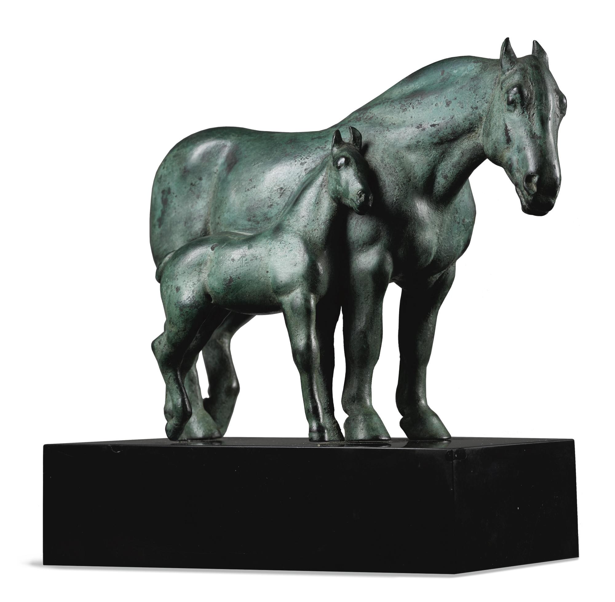 Herbert Haseltine - Percheron Mare: Messaline And Foal