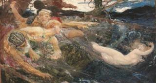 Herbert James Draper - Study for \'The Sea Maiden\'