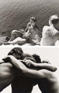 Herbert List - Deux garçons au bord de l\'eau, et le trio