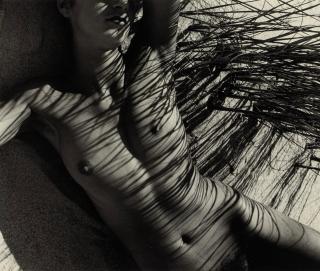 Herbert Matter - Nude on beach with shadow, Provincetown, 1940