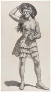 Herbert Rolf Schlegel - Junge Dame mit Sommerhut.