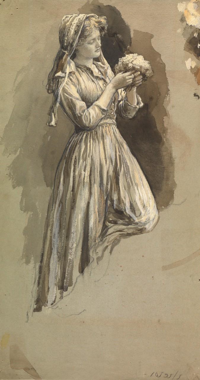 Herbert Thomas Dicksee - Study For The Primrose Gatherers