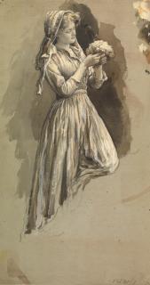 Herbert Thomas Dicksee - Study For The Primrose Gatherers