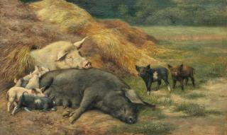 Herbert William Weekes - Piggy in the middle