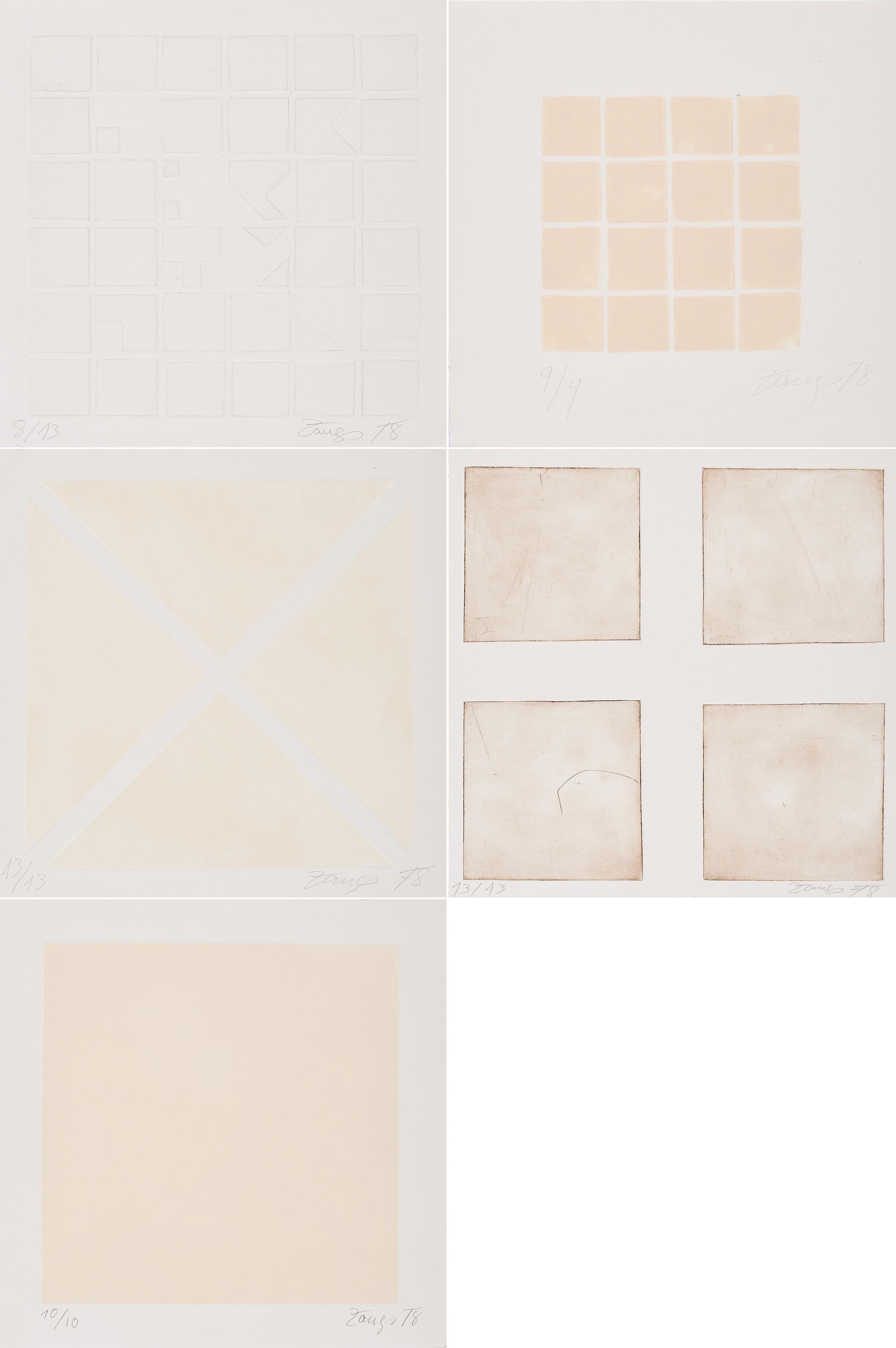 Herbert Zangs - Konvolut von 5 Druckgrafiken.