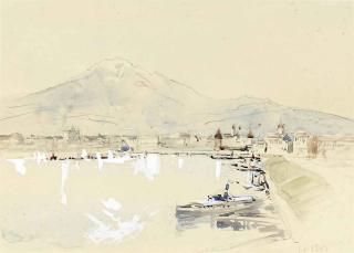 Hercules Brabazon Brabazon - Boats moored up on the Venetian lagoon