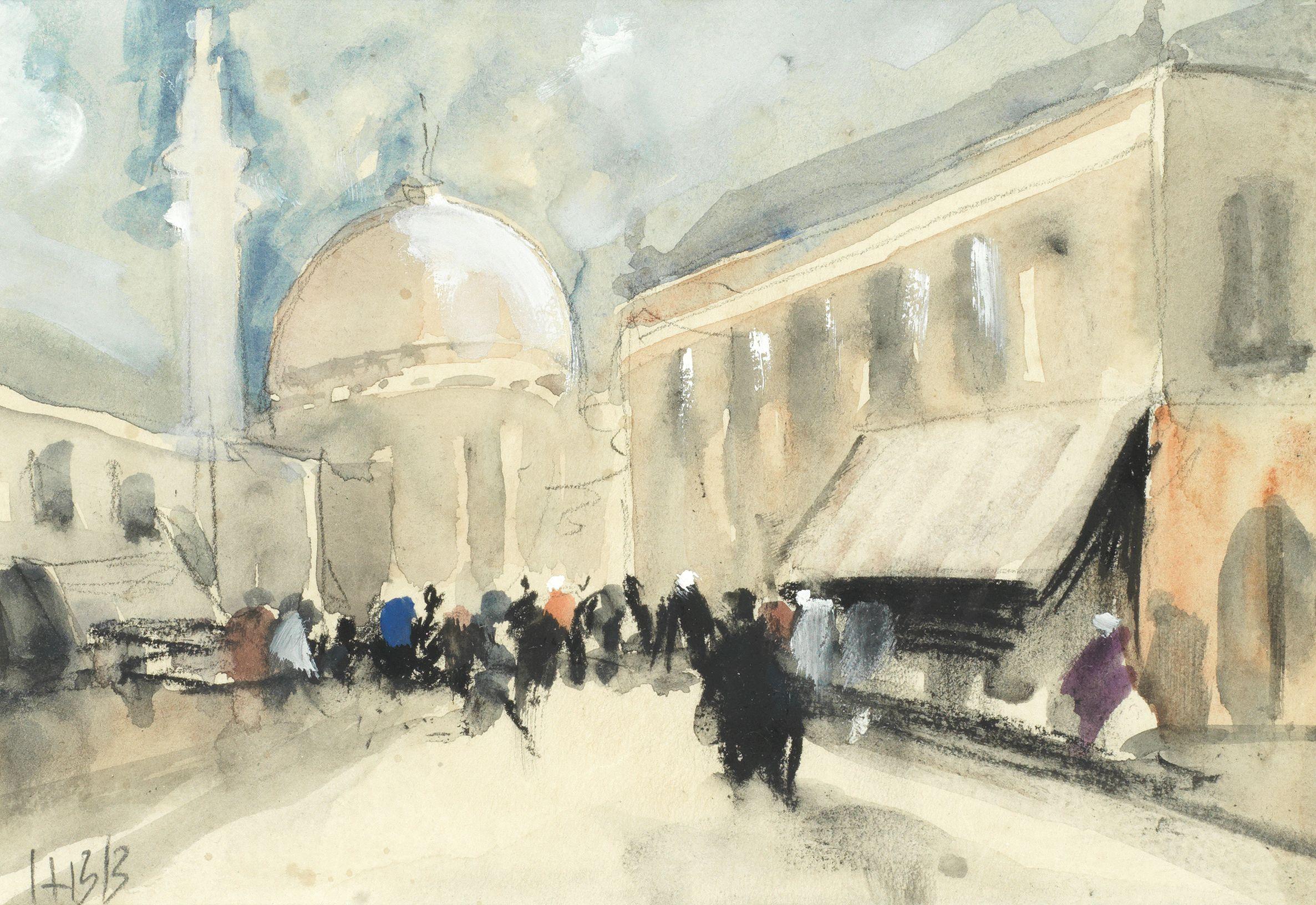 Hercules Brabazon Brabazon - Street scene, possibly Karachi