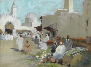 Hercules Brabazon Brabazon - \'Vegetable Market, Kairouan\'