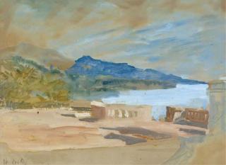 Hercules Brabazon Brabazon - View From A Terrace Over A Lake