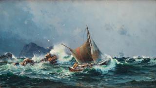 Herman af Sillén - Fishing vessel in rough seas
