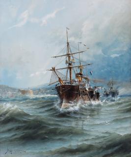 Herman af Sillén - French battleships outside Cherbourg