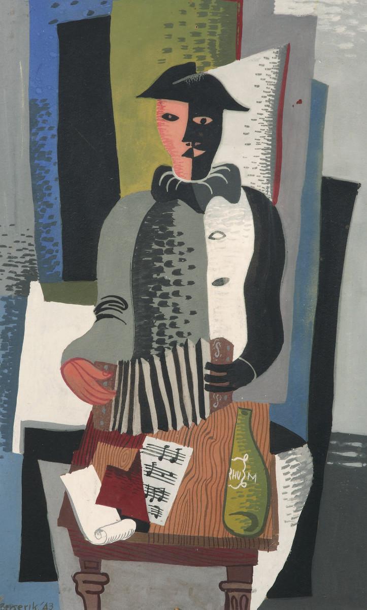 Herman Berserik - Harlequin Playing The Harmonica