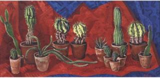 Herman Bieling - A still life with cactusses