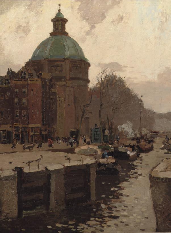 Herman Bogman - Haarlemmersluis with the Koepelkerk beyond, Amsterdam