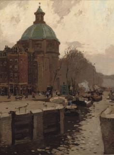 Herman Bogman - Haarlemmersluis with the Koepelkerk beyond, Amsterdam
