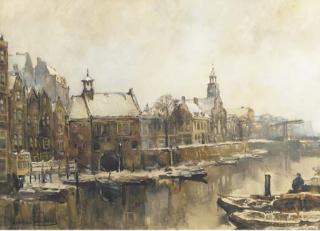 Herman Cornelis Adolf Paradies - A view of Delftshaven