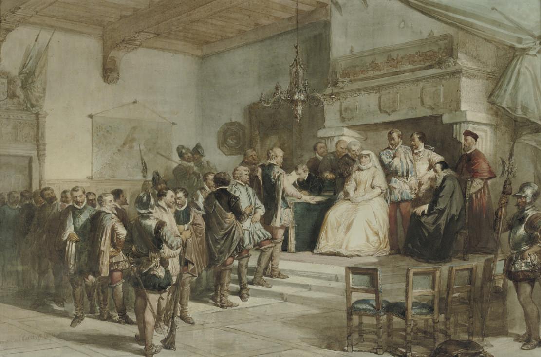 Herman Frederik Carel ten Kate - Margaret, Duchess of Parma, receiving the nobility