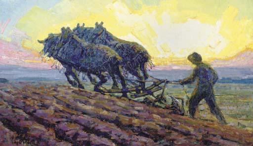Herman Gouwe - Ploughing the field