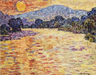 Herman Gouwe - Sunset Over A River