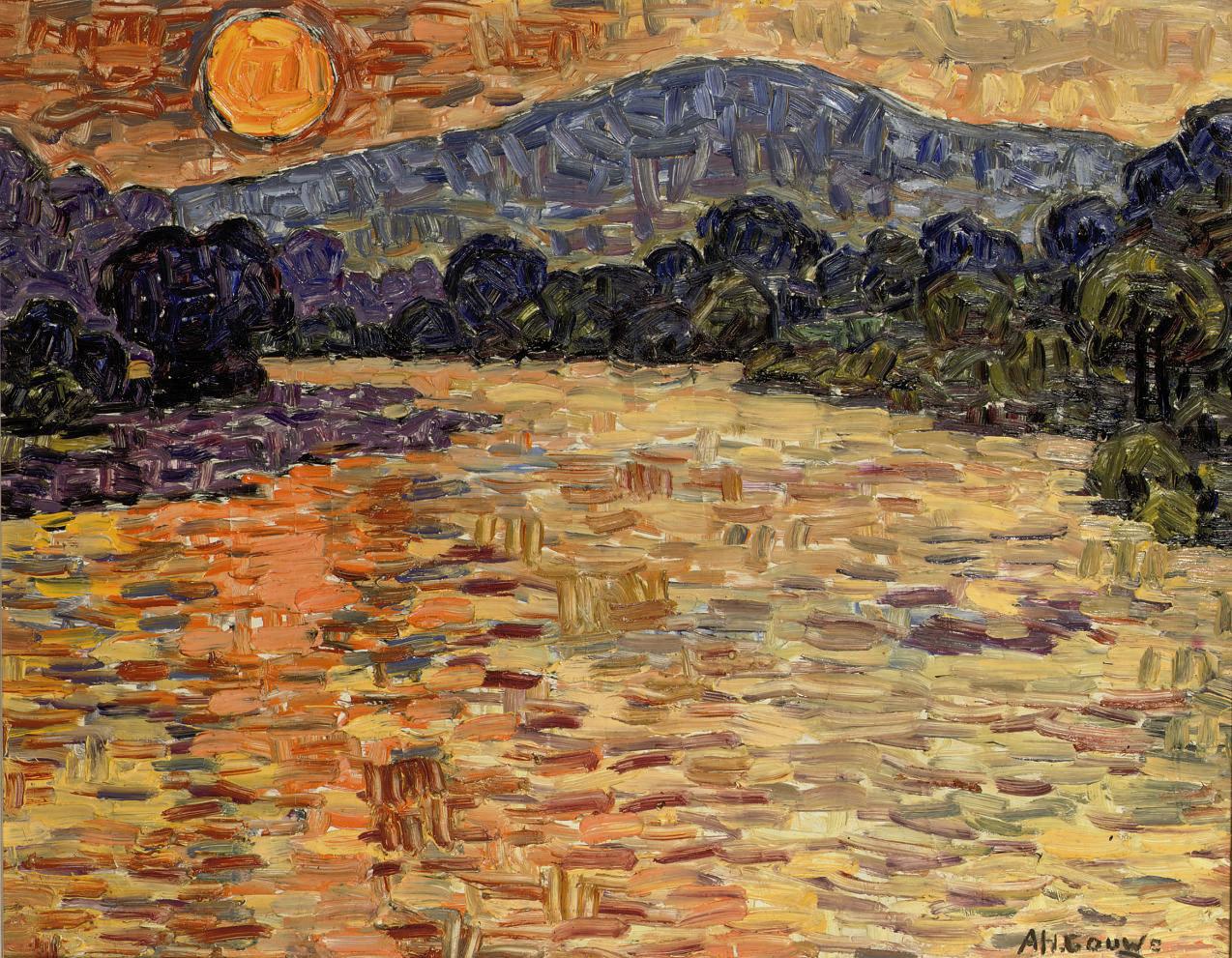 Herman Gouwe - Sunset over a river