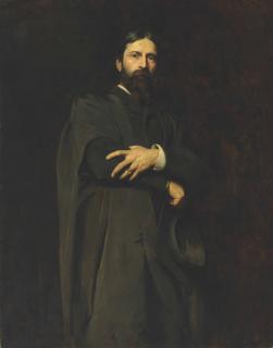Herman Gustave Herkomer - Sir Hubert von Herkomer, R.A., three-quarter-length, standing, wearing the Slade Professor\'s gown and holding a mortar-board