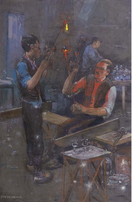Herman Heijenbrock - Glassblowers at work