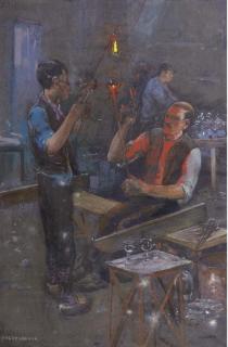 Herman Heijenbrock - Glassblowers at work