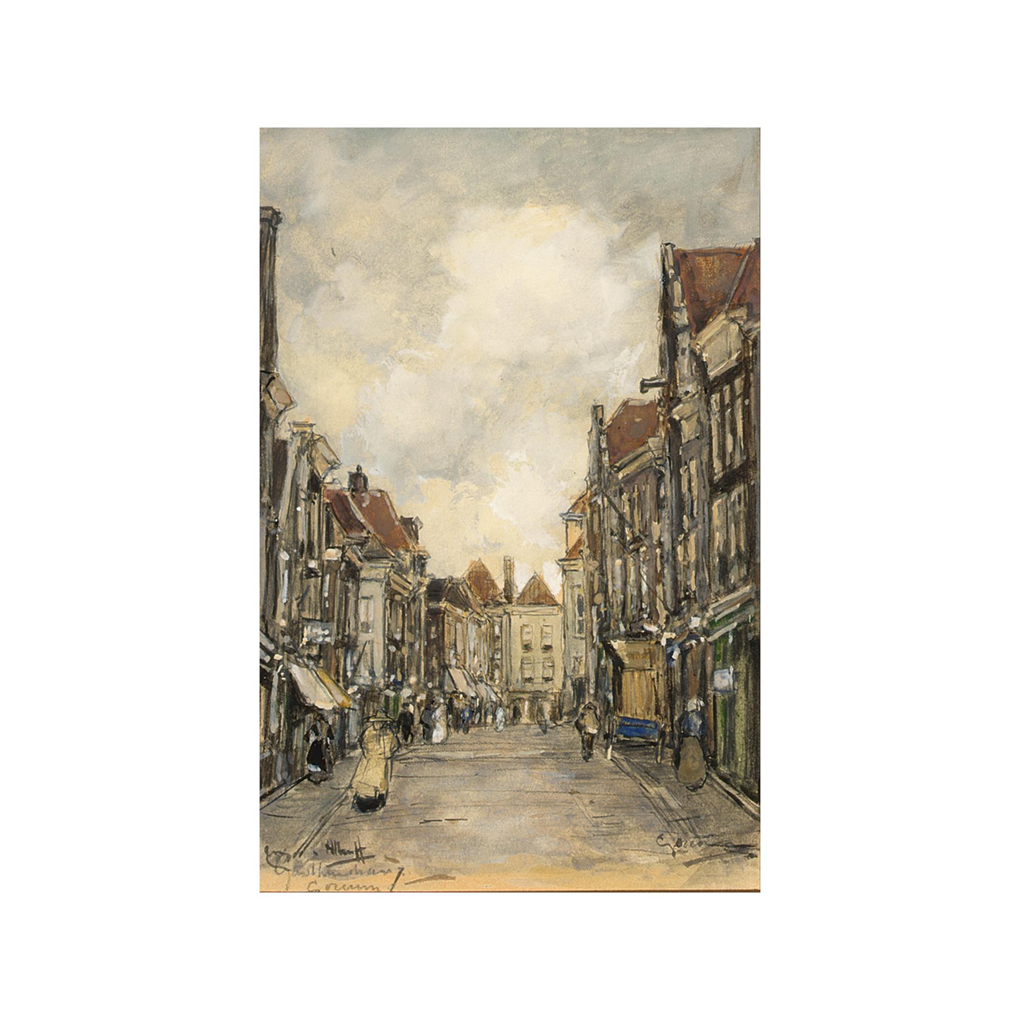 Herman Heuff - A View Of The Gasthuisstraat, Gorichem 