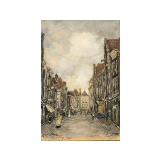 Herman Heuff - A View Of The Gasthuisstraat, Gorichem 