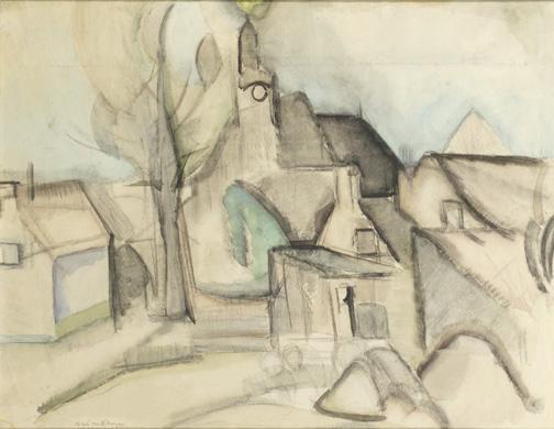 Herman Kruyder - Dorpsgezicht - Village view (Blaricum)